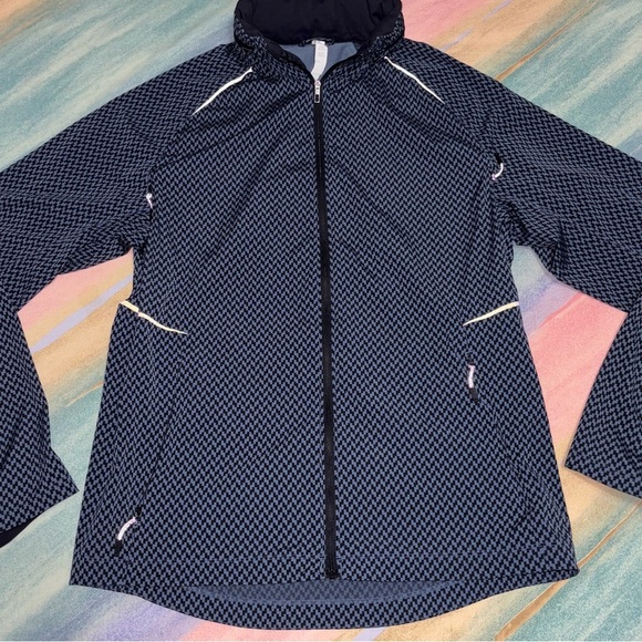 Lululemon Men’s Surge Jacket Saint James Tweed Iron Blue Black Size M - Picture 12 of 12